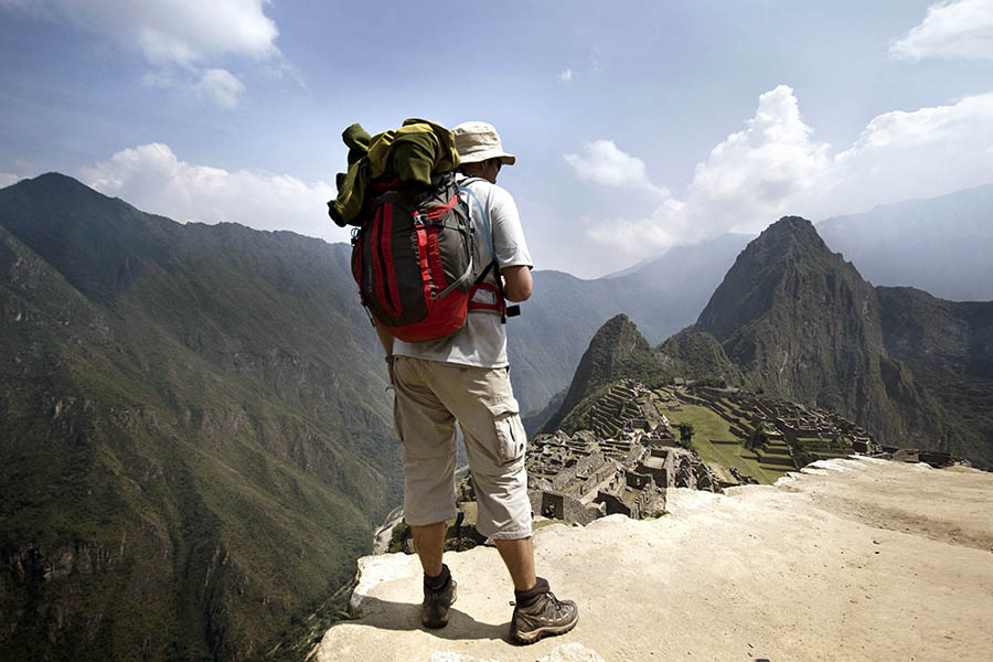 Man standing at Machu Picchu