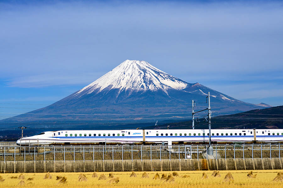 Speed across Japan on the famous bullet train