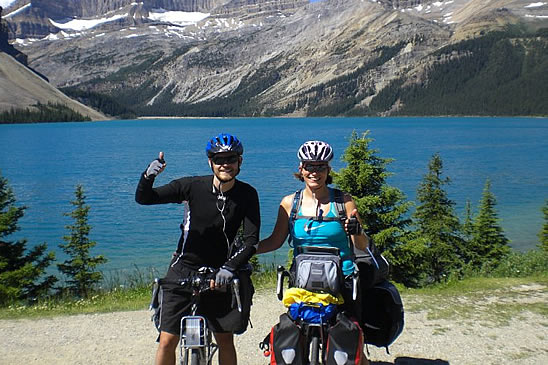 On the bikes beside Emerald Lake, British Colombia 
