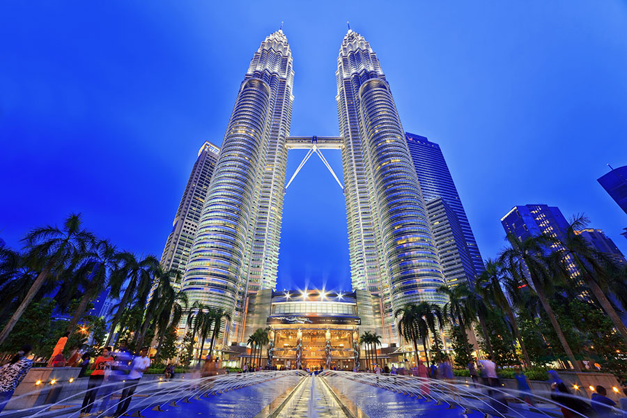 The Petronas Towers are the big draw in Kuala Lumpur