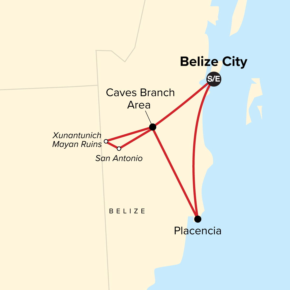 map_belizefamilyjourneyrainforestsbeachesancientcaves