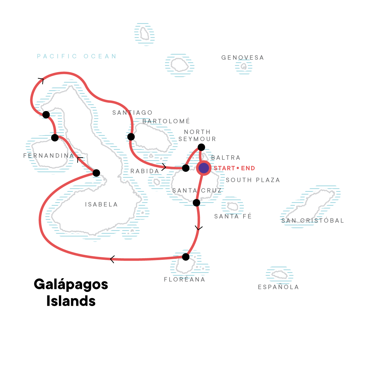 map_galpagoswestandcentralislandsaboardthereinasilviavoyagercruiseonly