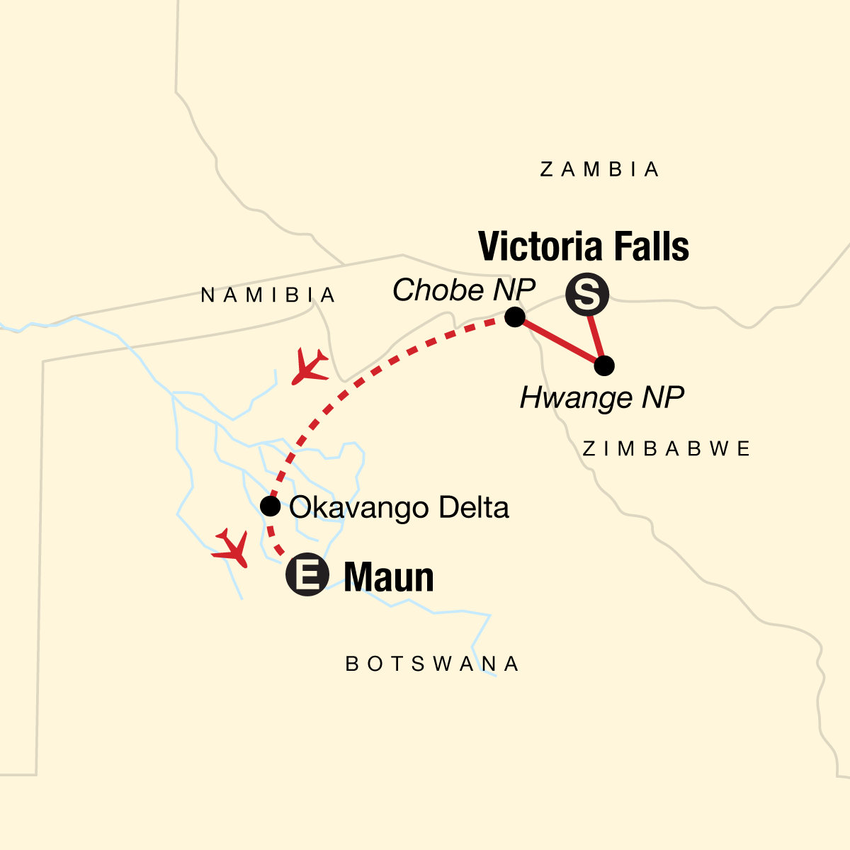 map_journeysbotswanazimbabwesafari