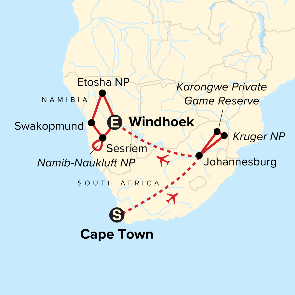 map_journeyscapetownkrugernamibia