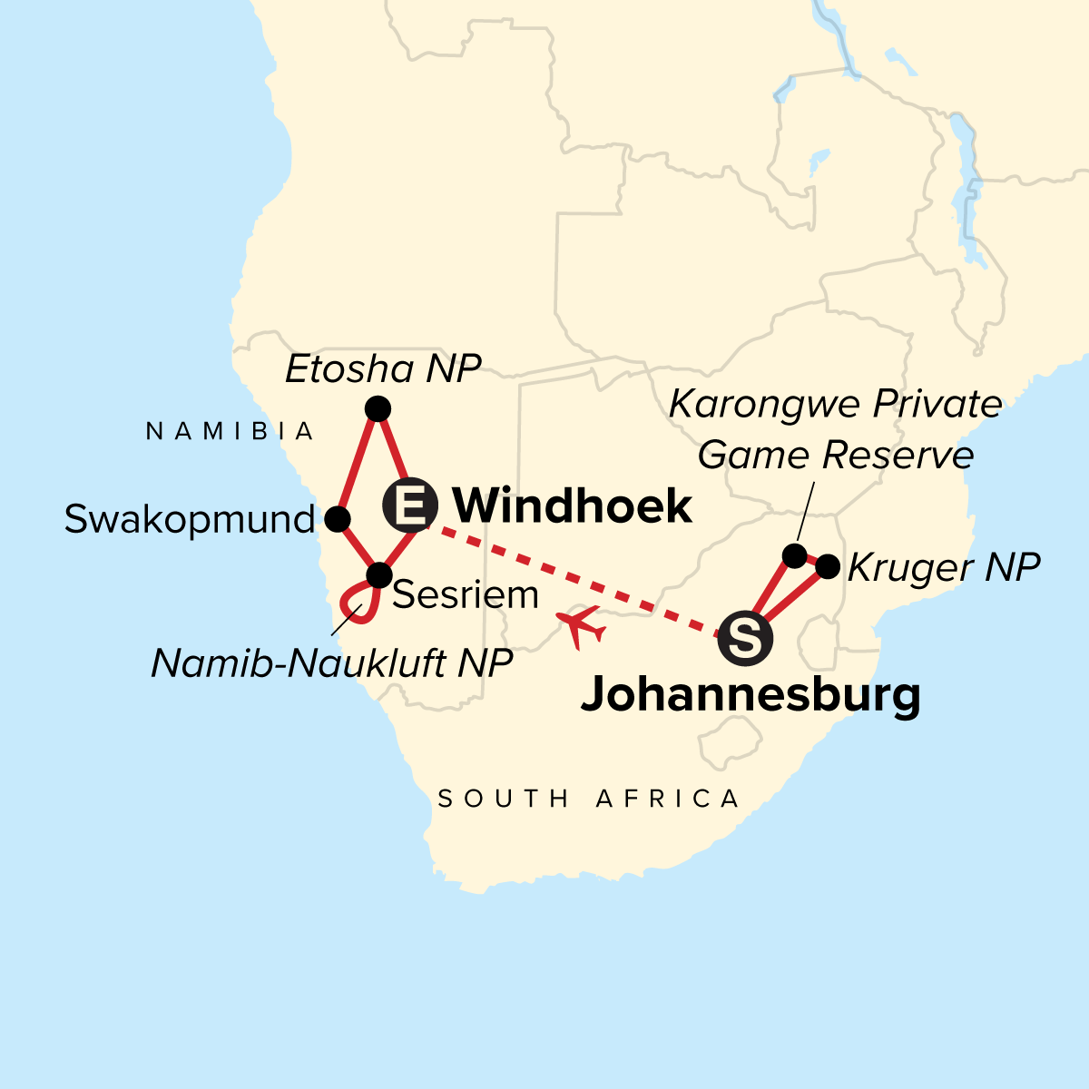 map_journeysdiscoverkrugernamibia