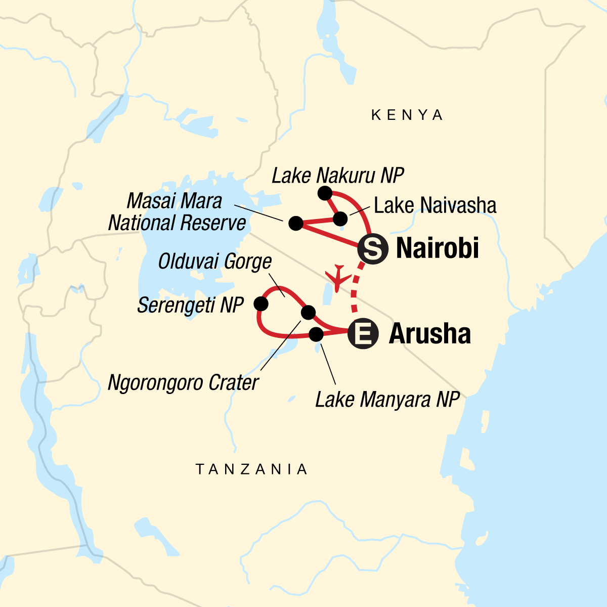 map_journeyskenyatanzaniasafari