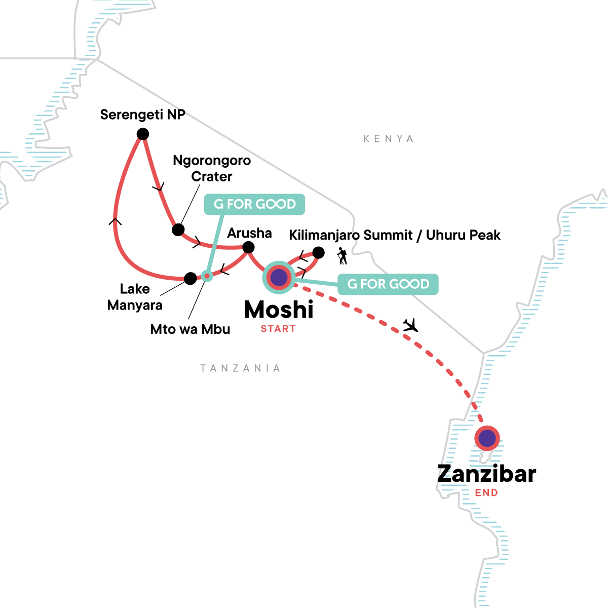 map_kilimanjaroserengetizanzibar