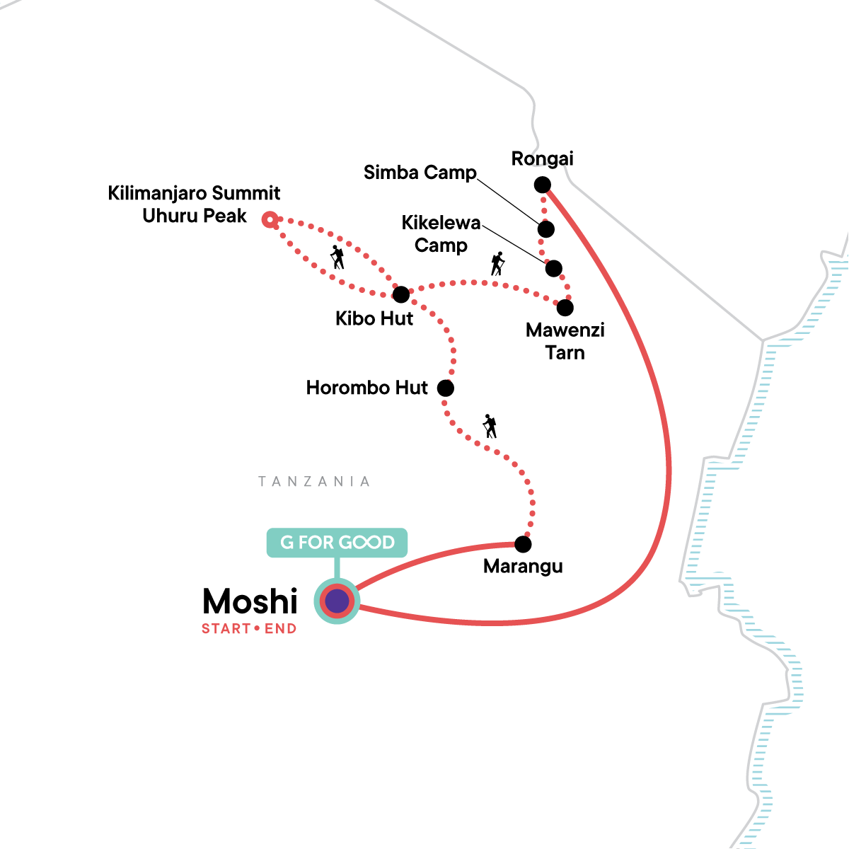 map_mtkilimanjarotrek-rongairoute