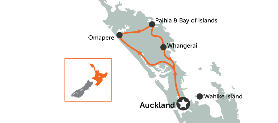 Auckland & Bay of Islands Loop | map