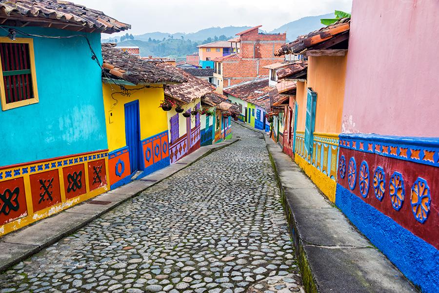 Colonial houses, Guatape, Colombia