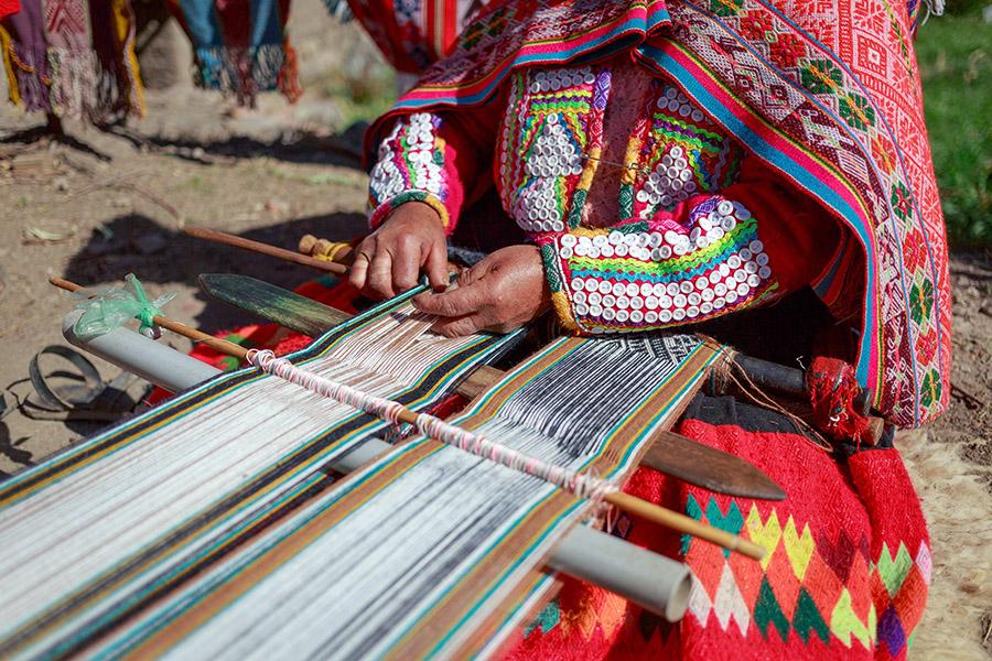 Discover traditional weaving techniques and colorful fabrics