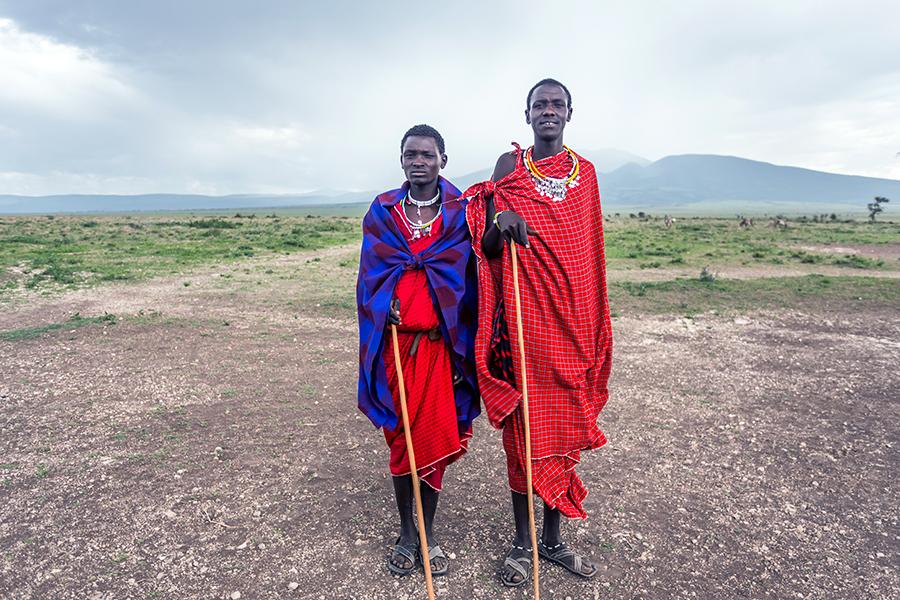 Masai Mara men in Serengeti National Park, Tanzania