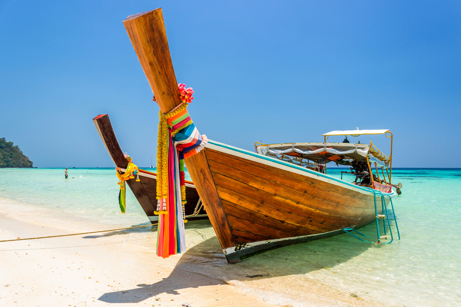 Thai longtail boats